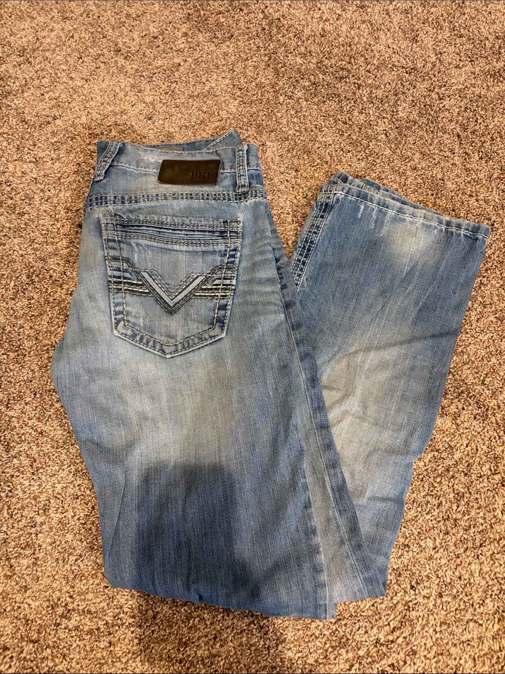 BKE Men's Light Blue Straight Jeans
